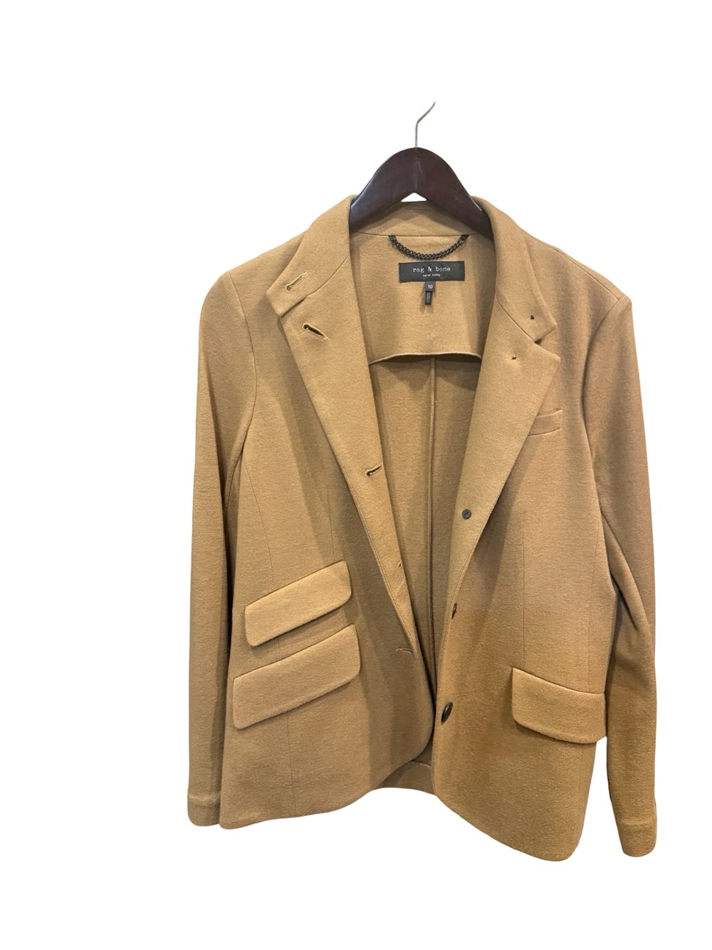 Rag & Bone New York Camel 100% Wool Knit Blazer – Size 10 – Made in USA - Picture 4 of 9